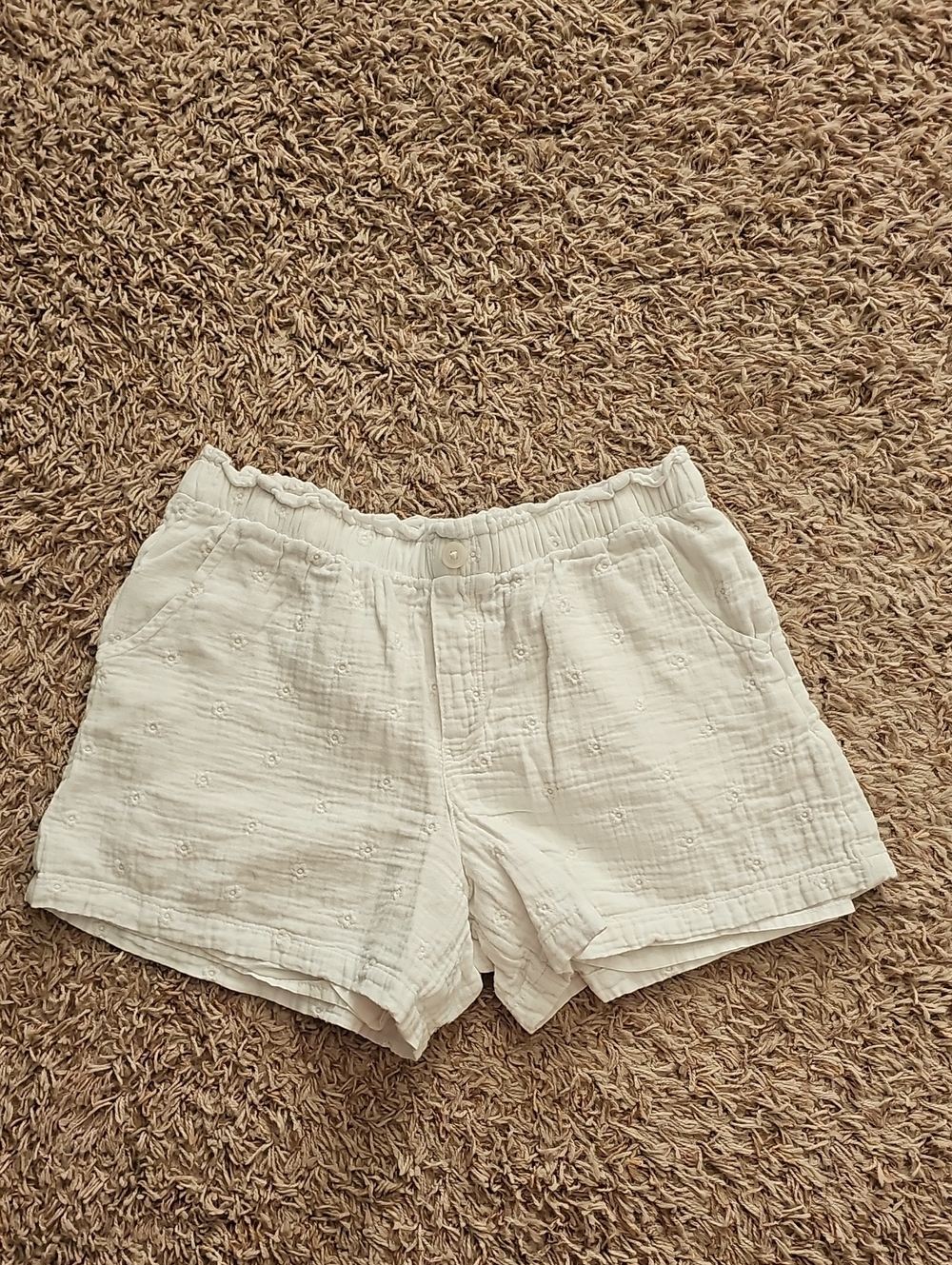 Cat & Jack White Eyelet High-Waist Shorts